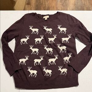 Loft  Deep Plum Knit Sweater